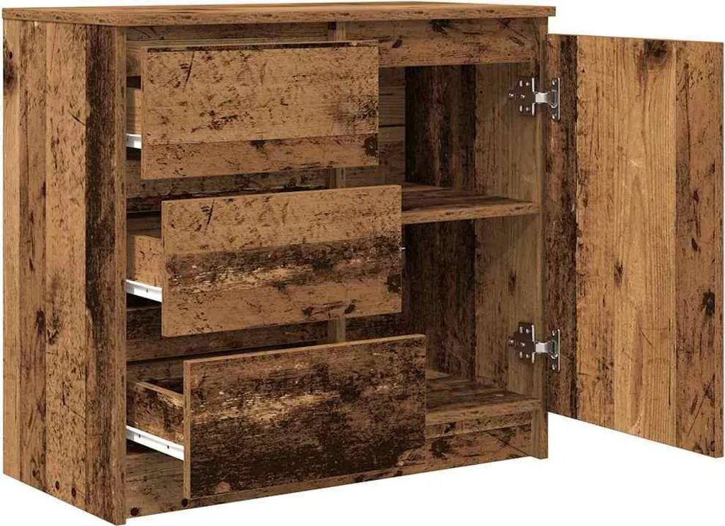 vidaXL Credenza con cassetto in legno di recupero 71x35x65 cm Materiale a base di legno - 5