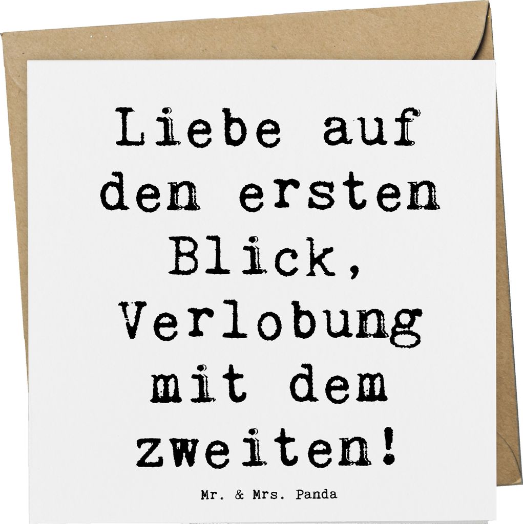 Mr. & Mrs. Panda Grußkarte Spruch Verlobung Glaube - Weiß - Geschenk, faltkarte, Feier, Verlobungsfeier, Heirat, Geschenke, Verlobtsein, Liebe, H...