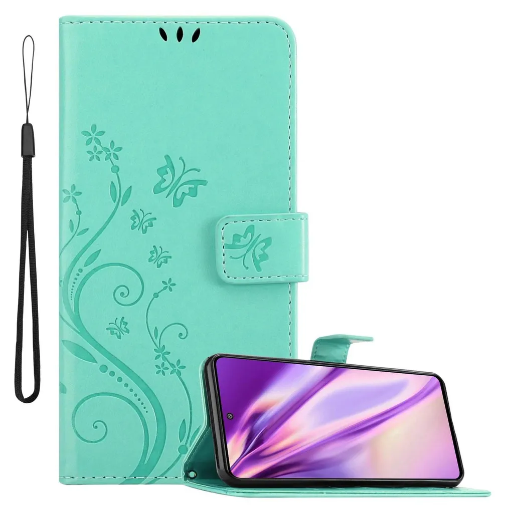 Cadorabo Custodia Samsung Galaxy M52 5G - Fiore Turchese Elegante