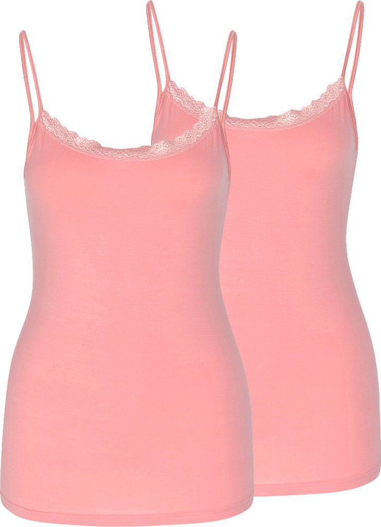 Nina von C. 2er Pack Cosy Spaghetti Top Spitze am Produktbild 