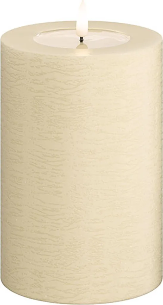 Deluxe Homeart Unique LED candela in vera cera crema - 10 x 15 cm