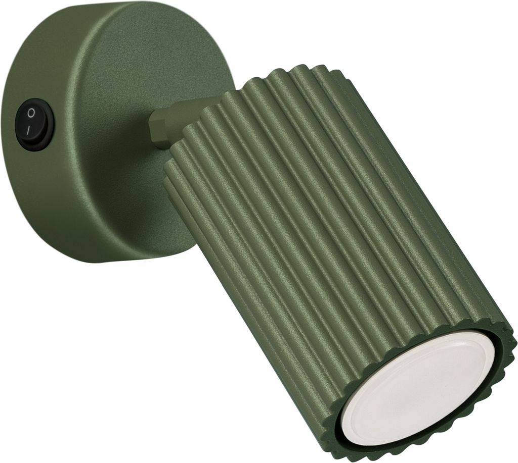 Wandleuchten GLOOW olivgrün mit Schalter LED 4000K 1xGU10 10W 16x16x8cm Sollux Lighting