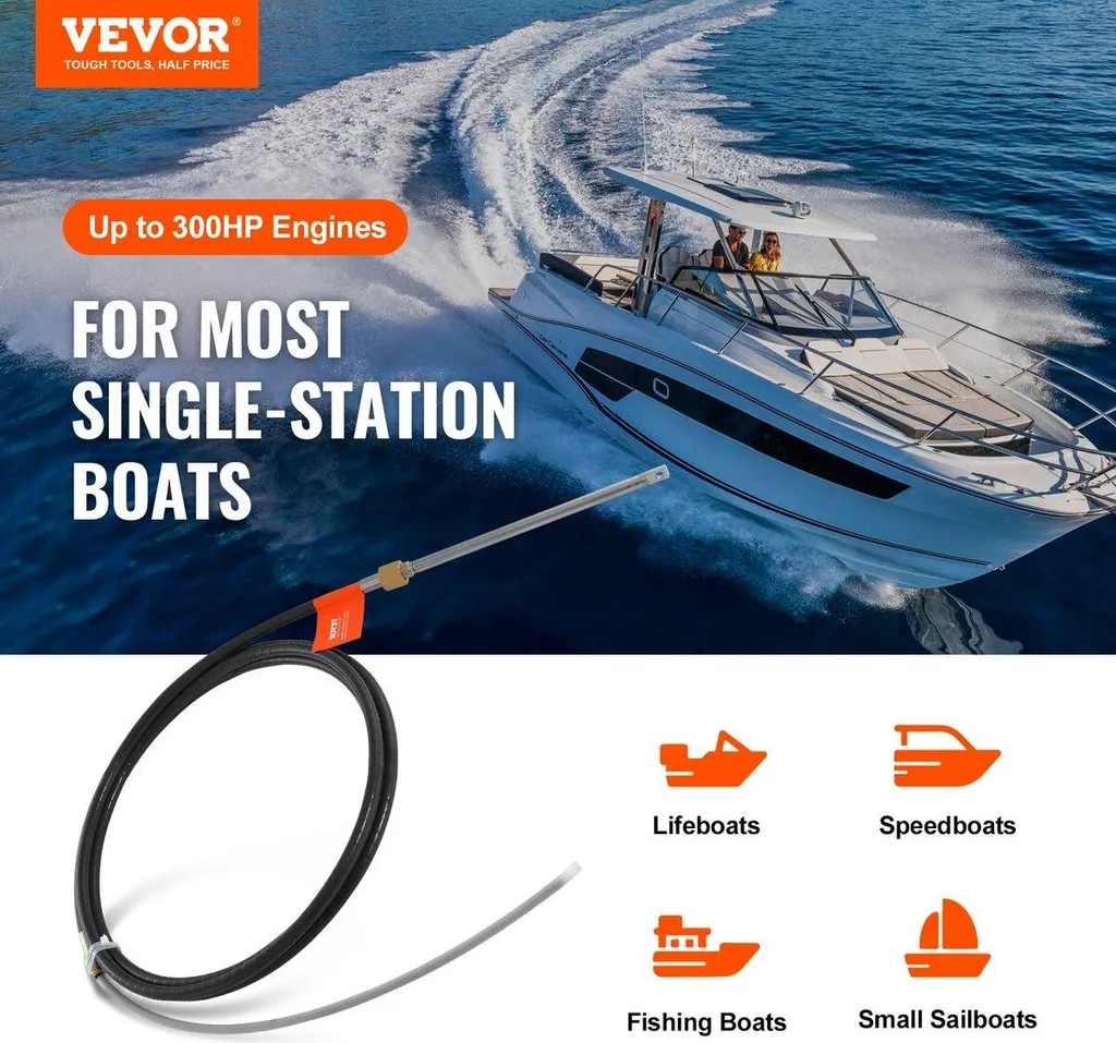 Câble direction bateau rigide ? Solution haute traction 17ft 1/2T - 2