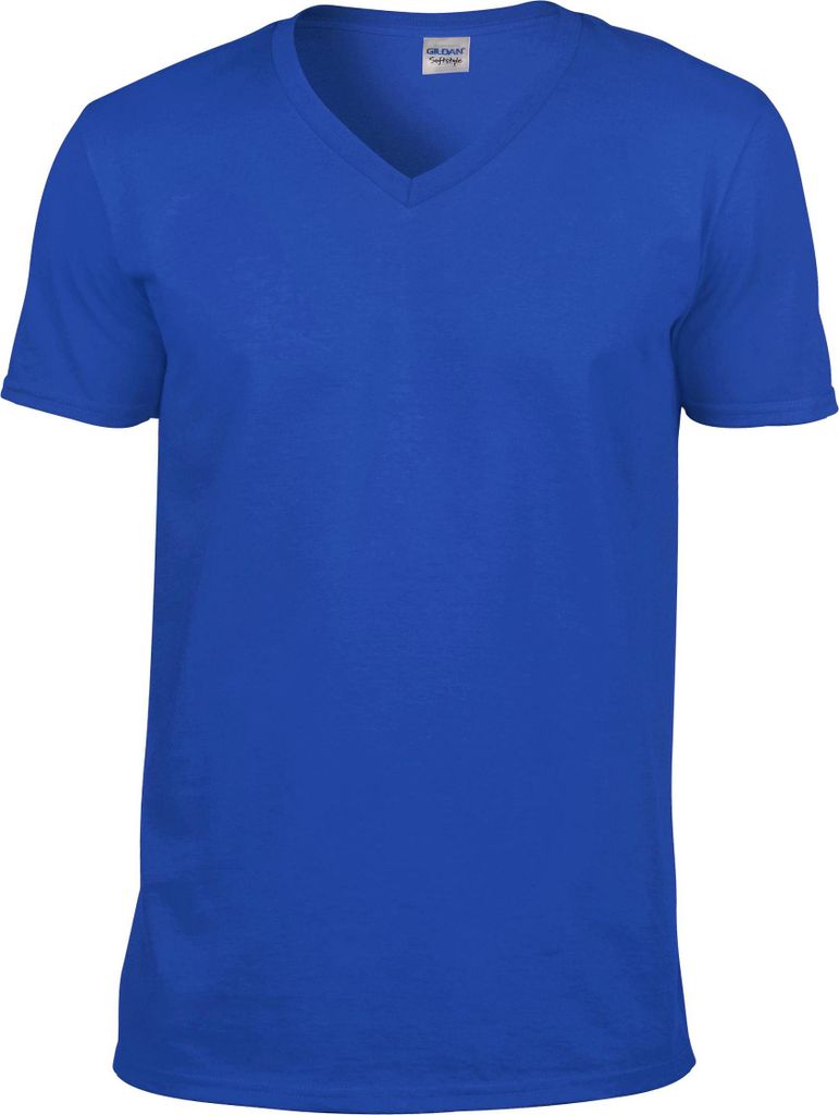 Gildan Herren Soft Style T-Shirt, V-Ausschnitt, Kurzarm FK399 (S) (Königsblau)