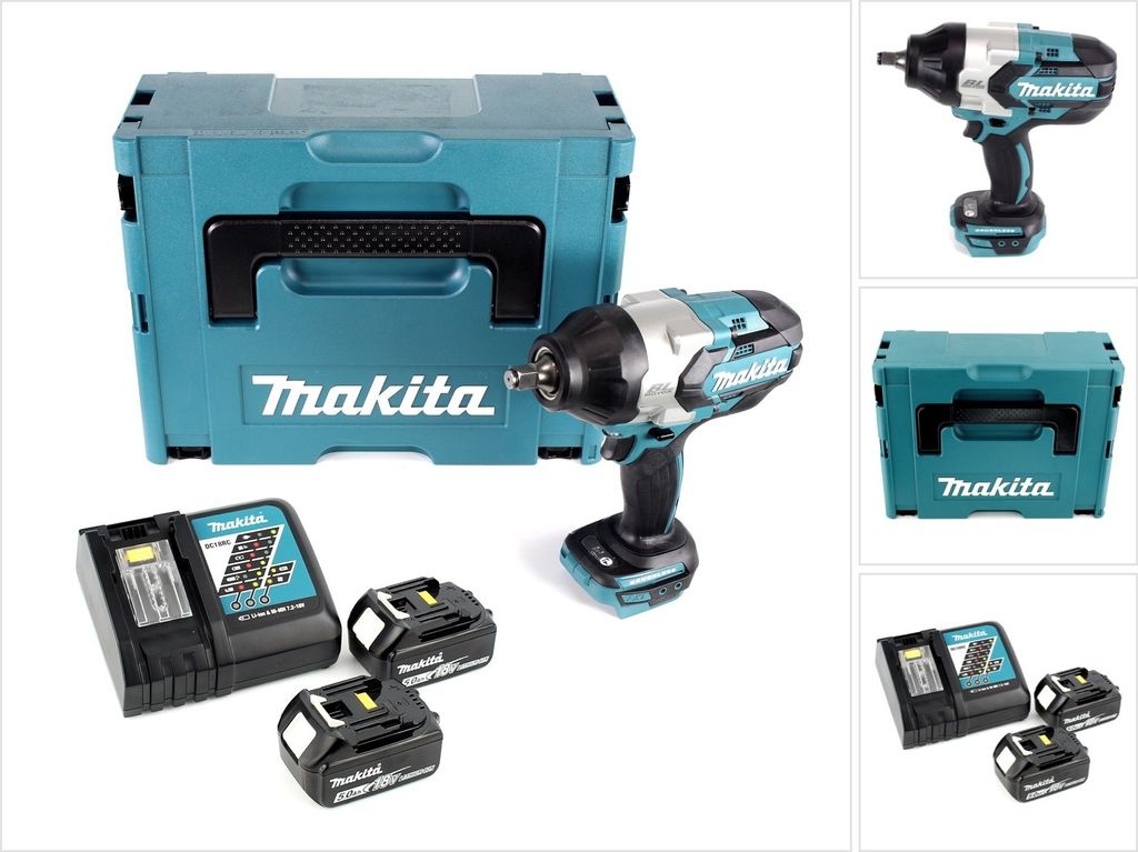 Makita DTW 1002 RTJ Akku Schlagschrauber 1/2“ 18V 1000Nm Produktbild 