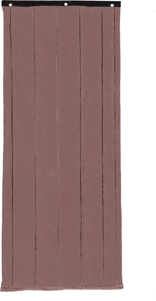 Rideau de porte thermique imperméable café - Isolation froide renforcée