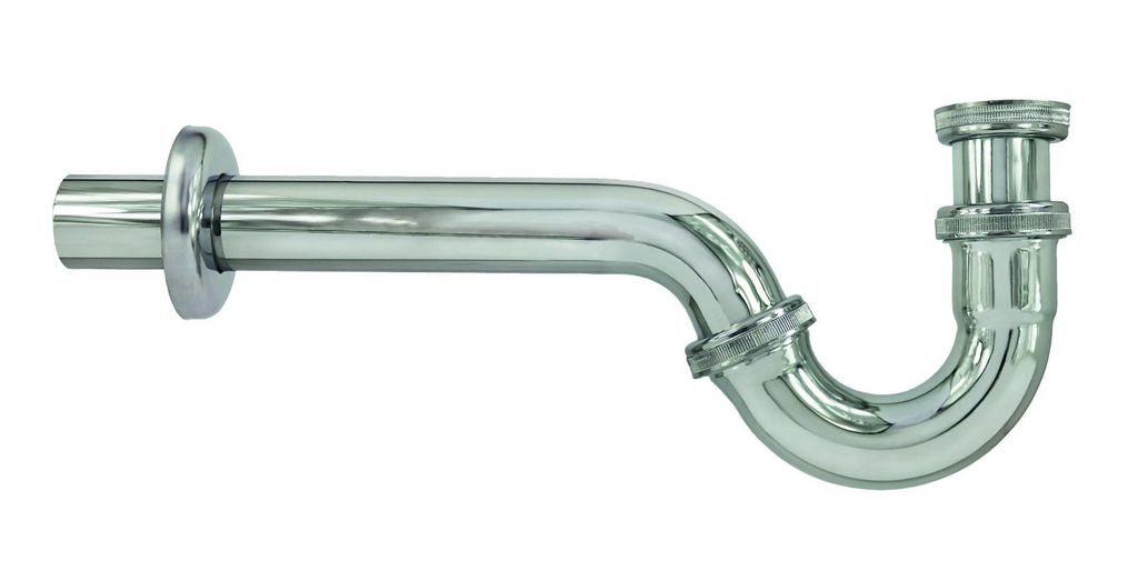 Bidet Röhrensiphon Messing verchromt 32mm x 1 1/4 Zoll Röhrengeruchsverschluss