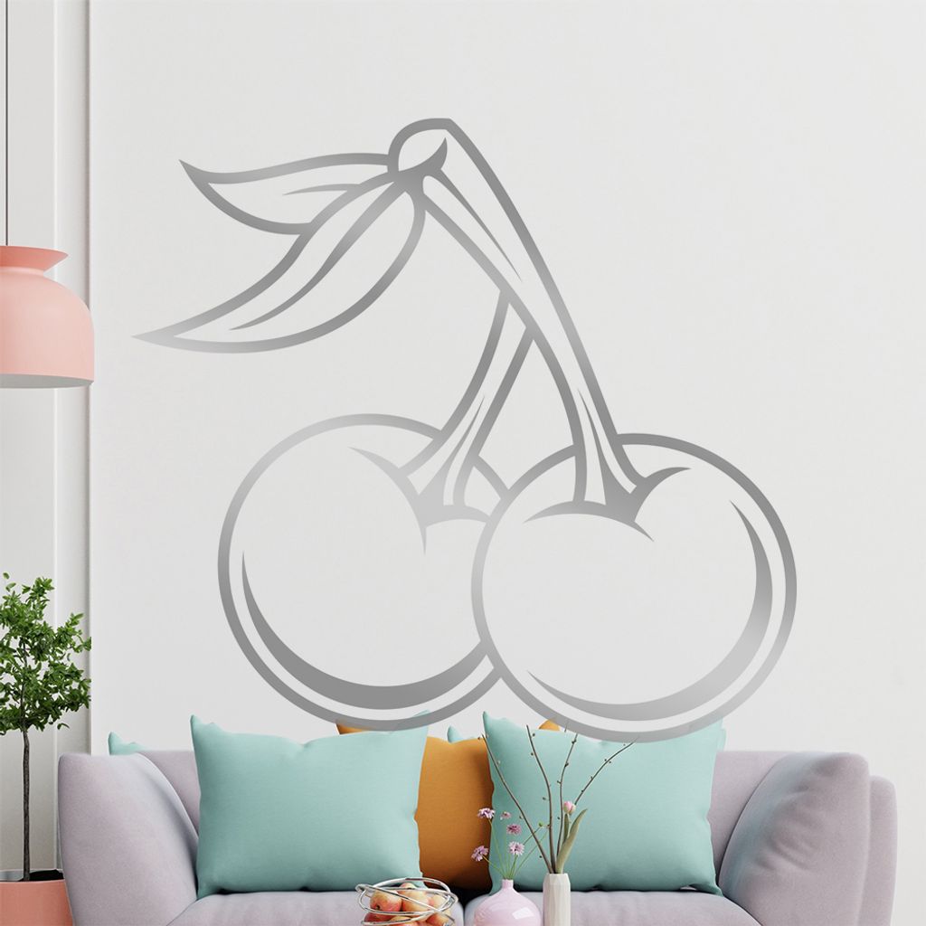 KIWISTAR Kirsch Tattoo Frucht Cherry Verlockung Wandtattoo in 6 Größen - Wandaufkleber Wall Sticker - Dekoration, Küche, Wohnzimmer, Schlafzimme...