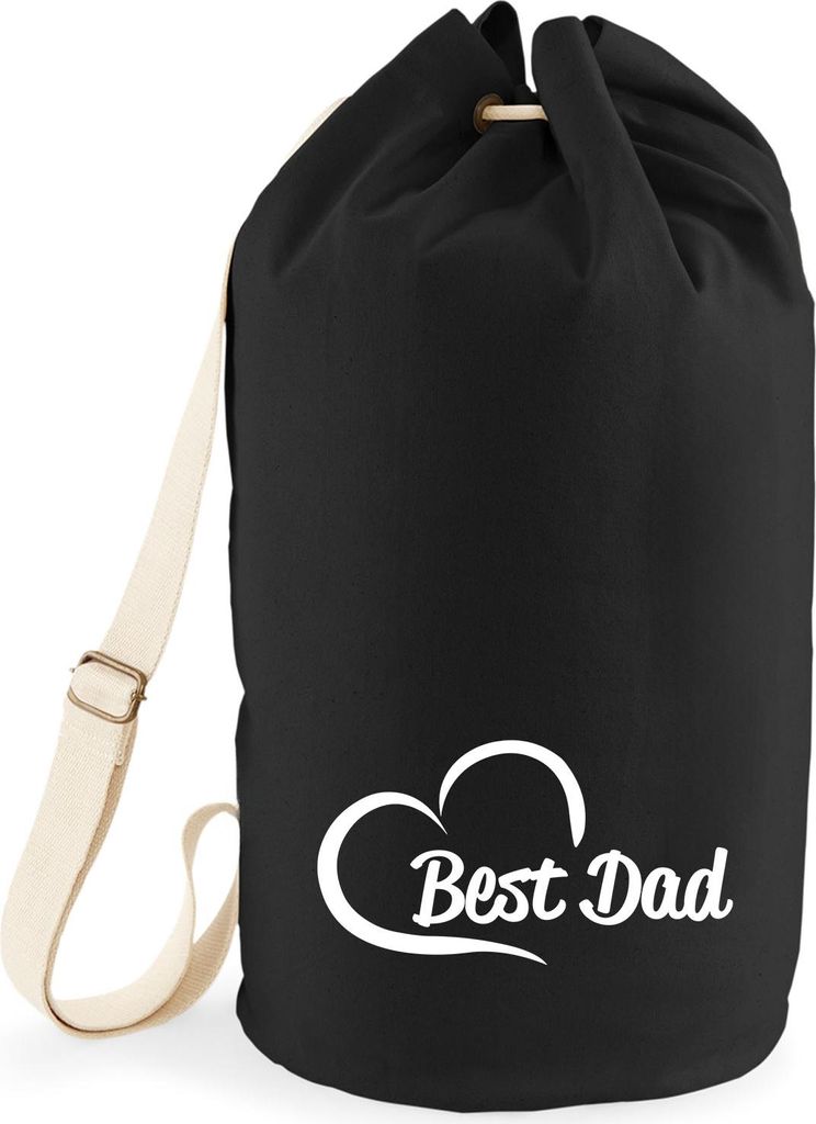Huuraa Seesack Best Dad Heart Geschenk 20 Liter Rucksack Black Baumwolle Best Dad Geschenkidee