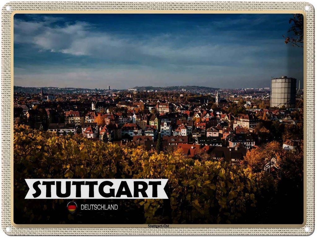 vianmo Blechschild 30x40 cm Stuttgart Ost Altstadt Natur Bildmotiv Reisemotiv Abenteuer Reisen