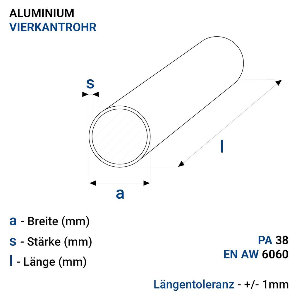 Alu Profil Rundrohr Aluminiumrohr 20x2mm fi 20 120cm + Produktbild 
