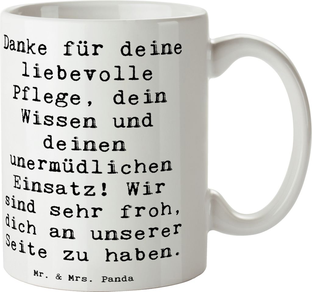 Mr. & Mrs. Panda Teetasse Spruch Dankbare Pflegekraft - Weiß - Geschenk, Becher, Tasse, Dankeschön, Aufmerksamkeit, Kaffeetasse, Danke sagen, Pfl...