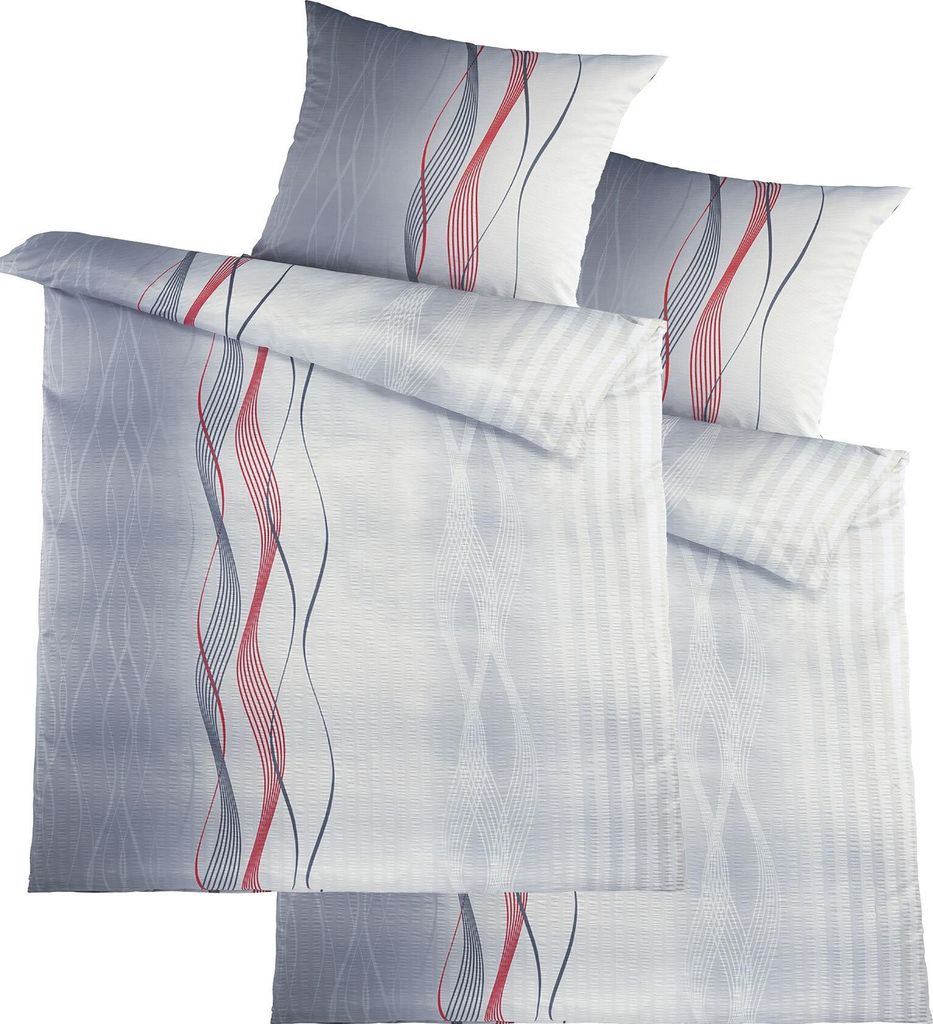 4-tlg. Seersucker Bettwäsche 2x (135x200 +80x80cm),  Produktbild 