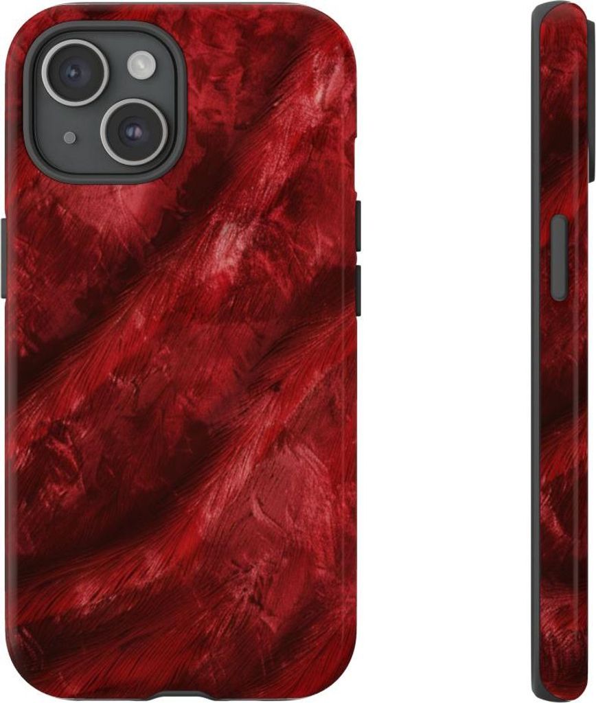 Elegantes Rot mit Samtstruktur – Hülle Kompatibel mit iPhone 15
