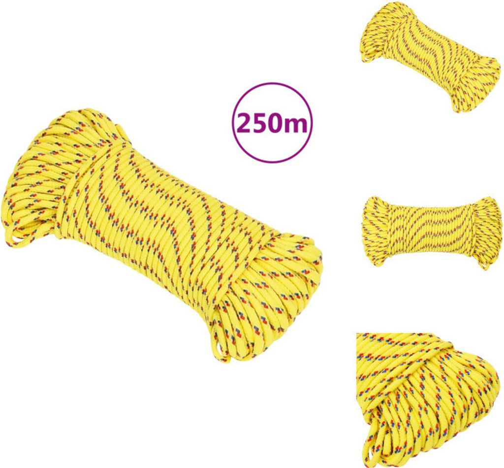 vidaXL Bootsseil Gelb 5 mm 250 m Polypropylen - Seile