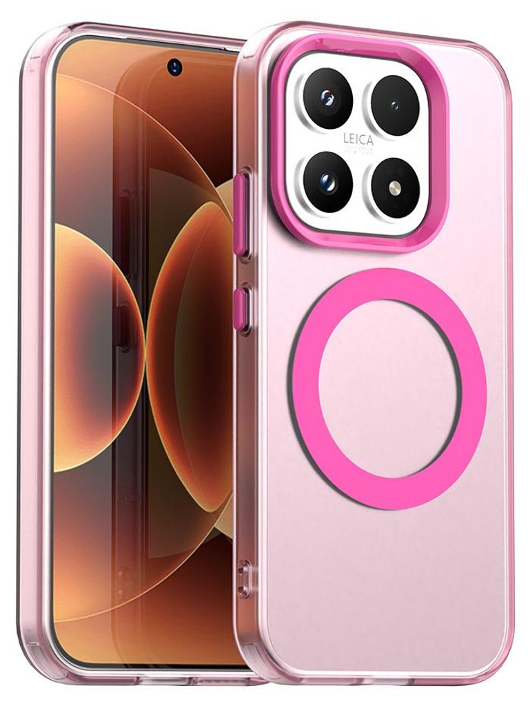 Magnetisch Hülle für Xiaomi 17, Schlank Durchscheinend Matt Stoßfest Handyhülle Rot