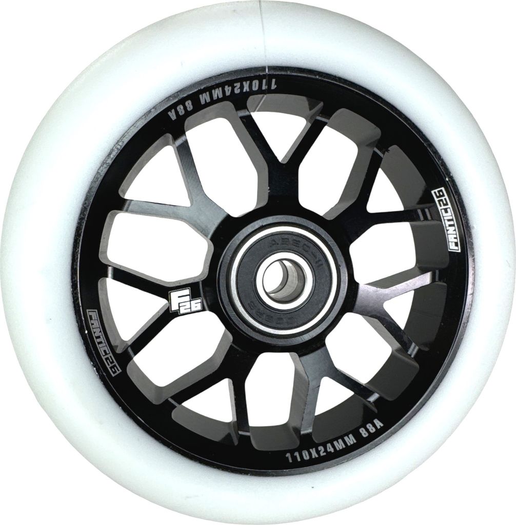 Fantic26 Spy7 Stunt-Scooter Rolle 110mm Abec11 Schwarz/Pu Weiß