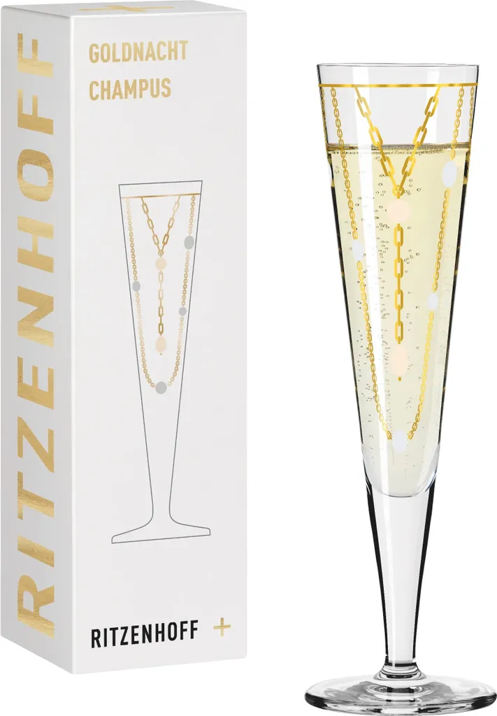 Ritzenhoff Goldnacht 1071039: Calice Champagne in Cristallo con Oro Vero