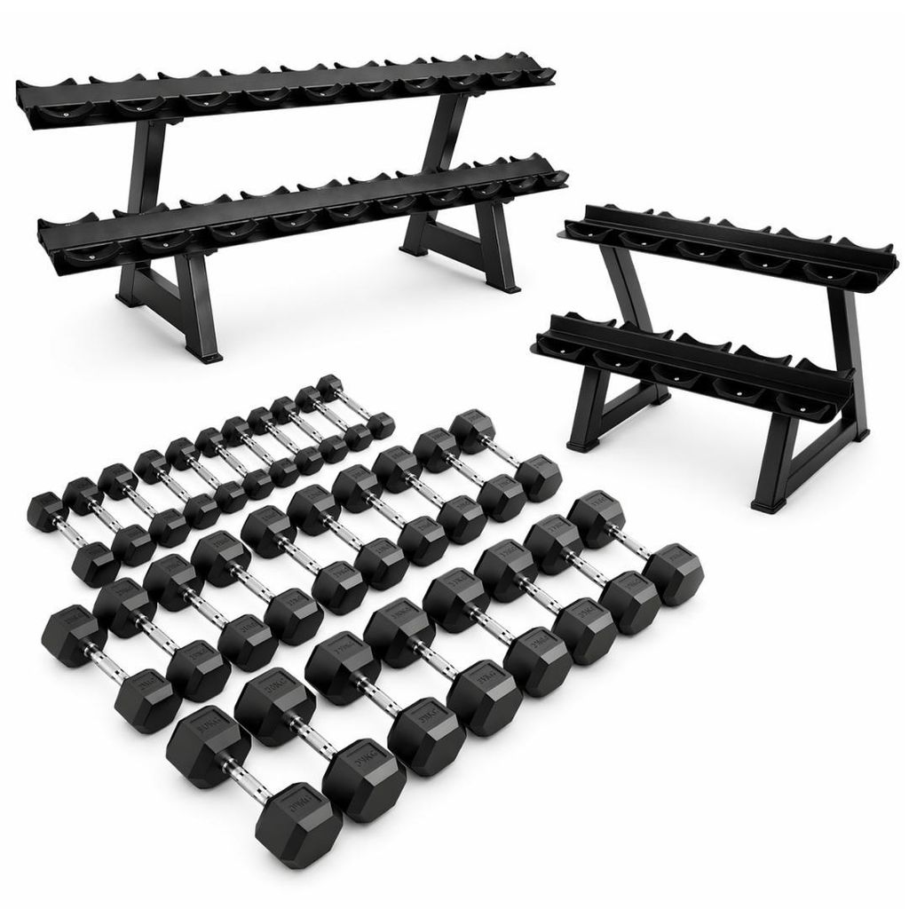 Set di manubri PH Fitness Hexa da 2-30 kg con supporto per Immagine del prodotto 