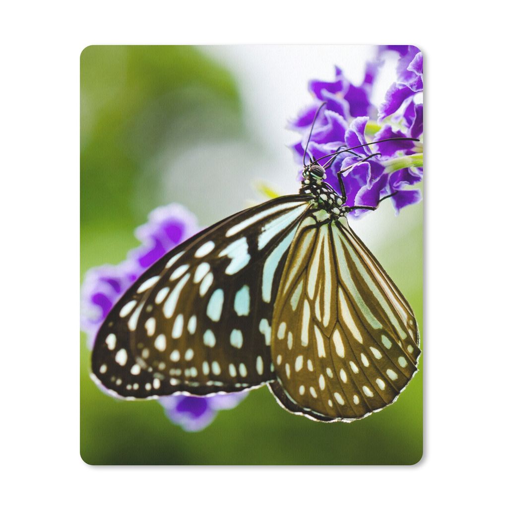 MuchoWow Mauspad Mousepad Lavendel - Schmetterling - Botanisch 30x40 cm - Mousepads - Maus Mat - Pad - Mausunterlage - Mausmatten