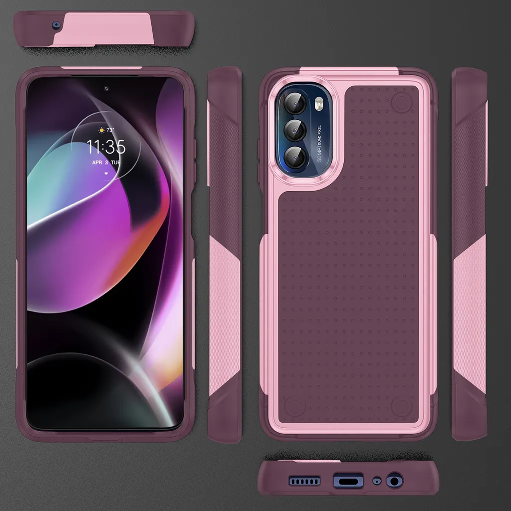 Custodia DOINK Sfumata Per Motorola Moto G22 | Silicone TPU Morbido Trasparente | Rosa Oro | Con Protezione Antiurto Agli Angoli - copertina