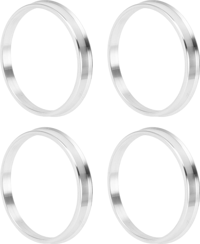 Autofelgen-Naben-Zentrierringe OD 76,1 mm bis ID 69,1 mm Räderzentrumswelle Stoßdämpfende Nabenringe aus Aluminiumlegierung Silberfarben Langlebig