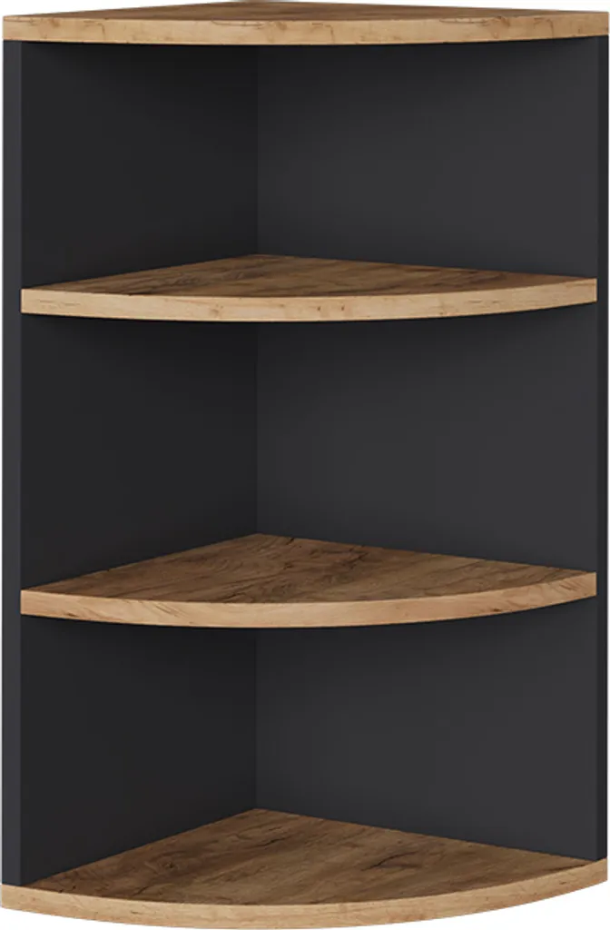 Étagère d'angle Vicco Ecki Anthracite et Chêne doré 30x60cm Modèle 54373