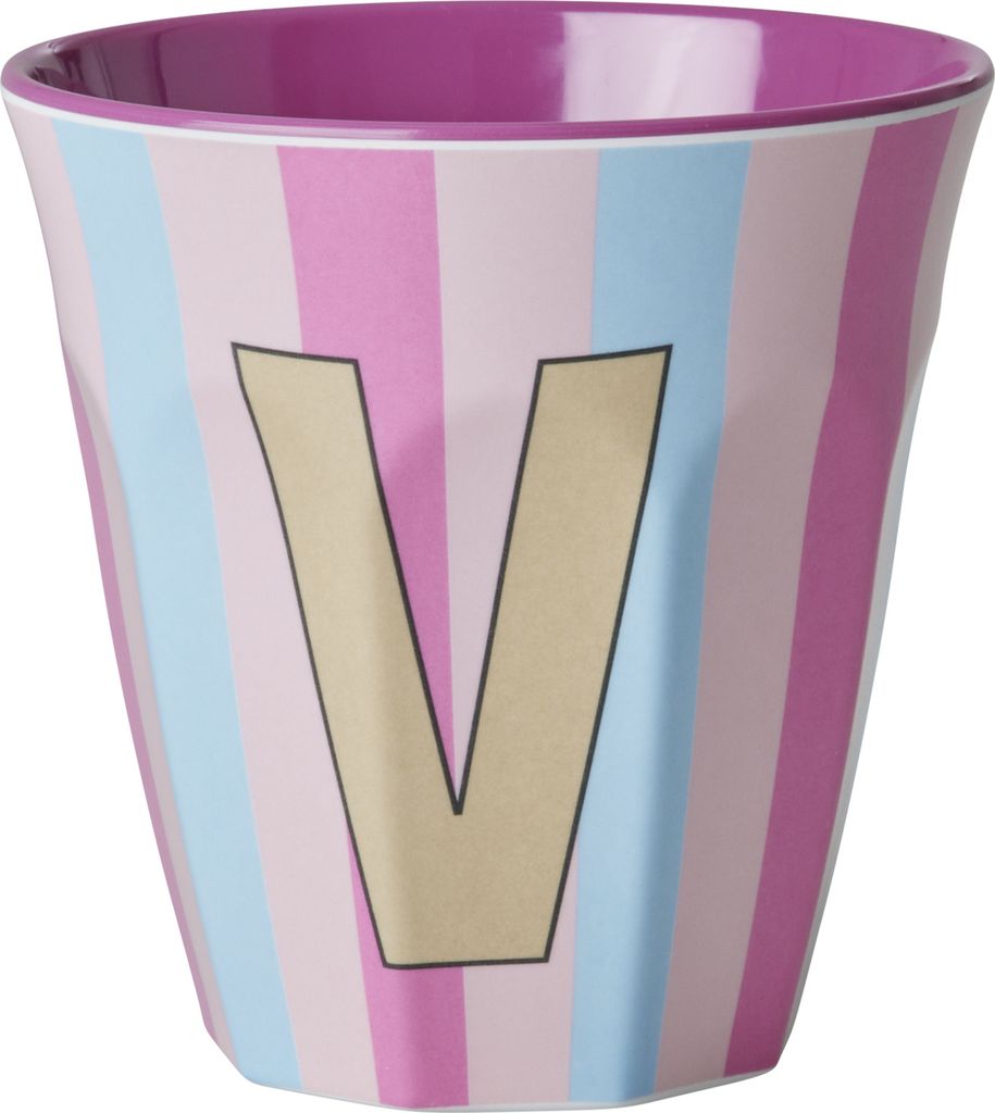Rice Becher - ROSA/PINK/BLAU - Buchstabe V Produktbild 