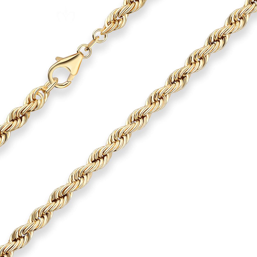 4,4mm Armband Kordelkette Goldarmband Armschmuck aus 585 Gold Gelbgold 19cm
