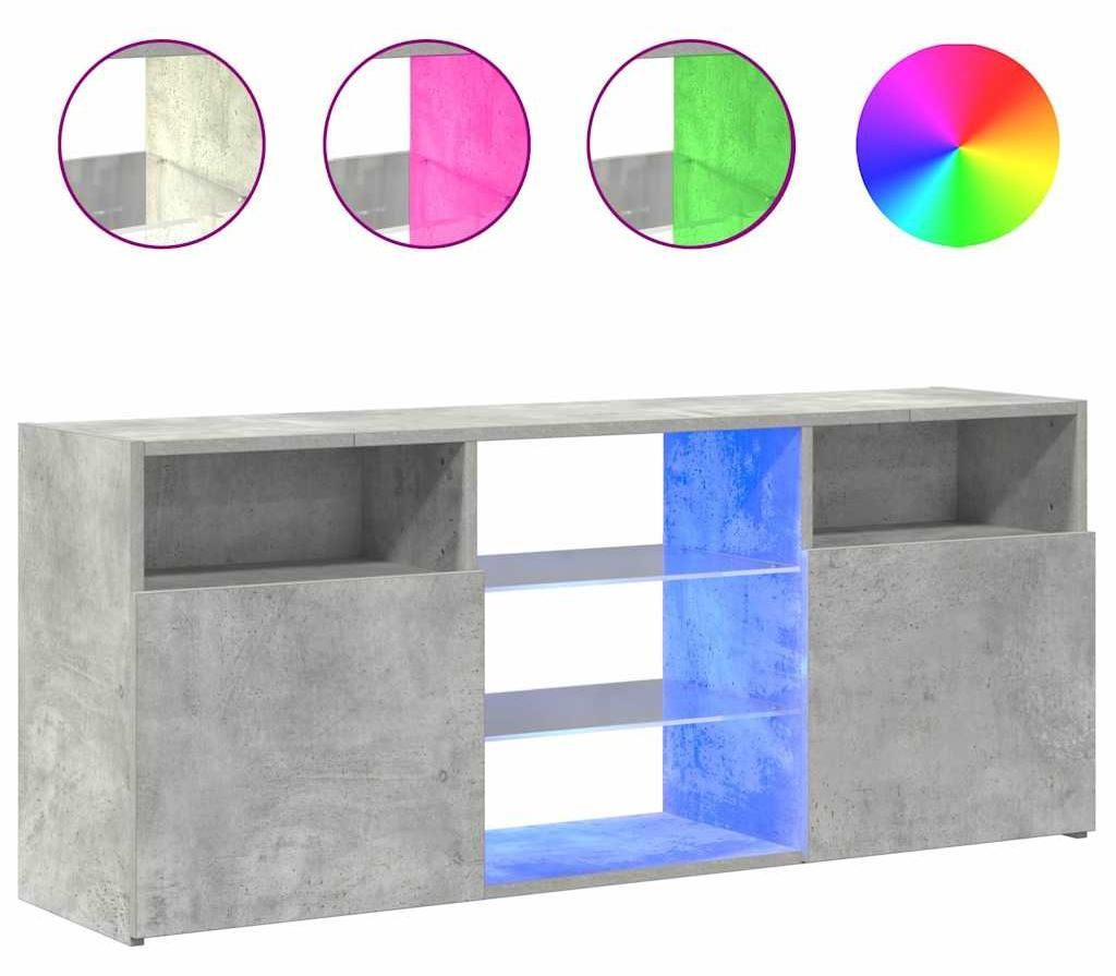 Mueble de televisión vidaXL con iluminación LED, color gris Imagen del producto 