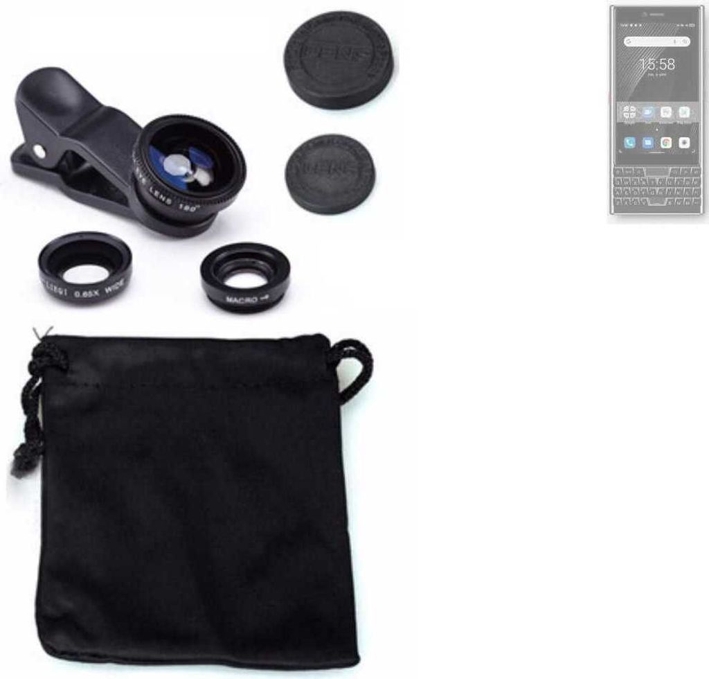K-S-Trade Smartphone Kamera Linsen Set Kompatibel mit Unihertz Titan Slim 3in1 Clip-On Kamera Adapter Macro Weitwinkel FishEye Fischauge Objektiv