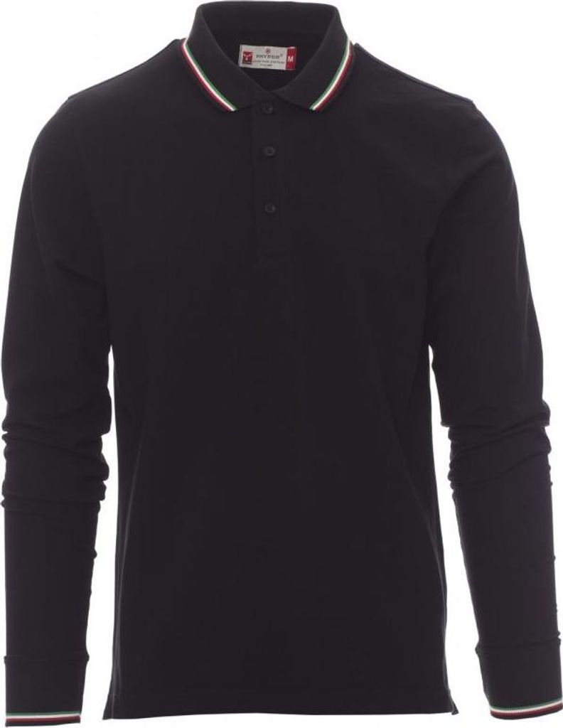 Langarm Poloshirt "AVIAZIONE" - Payper Schwarz/Italien S Produktbild 