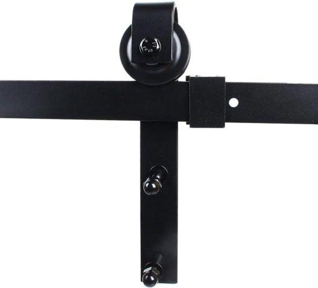 Système de rail coulissant noir 183 cm pour porte d'intérieur loft DIY