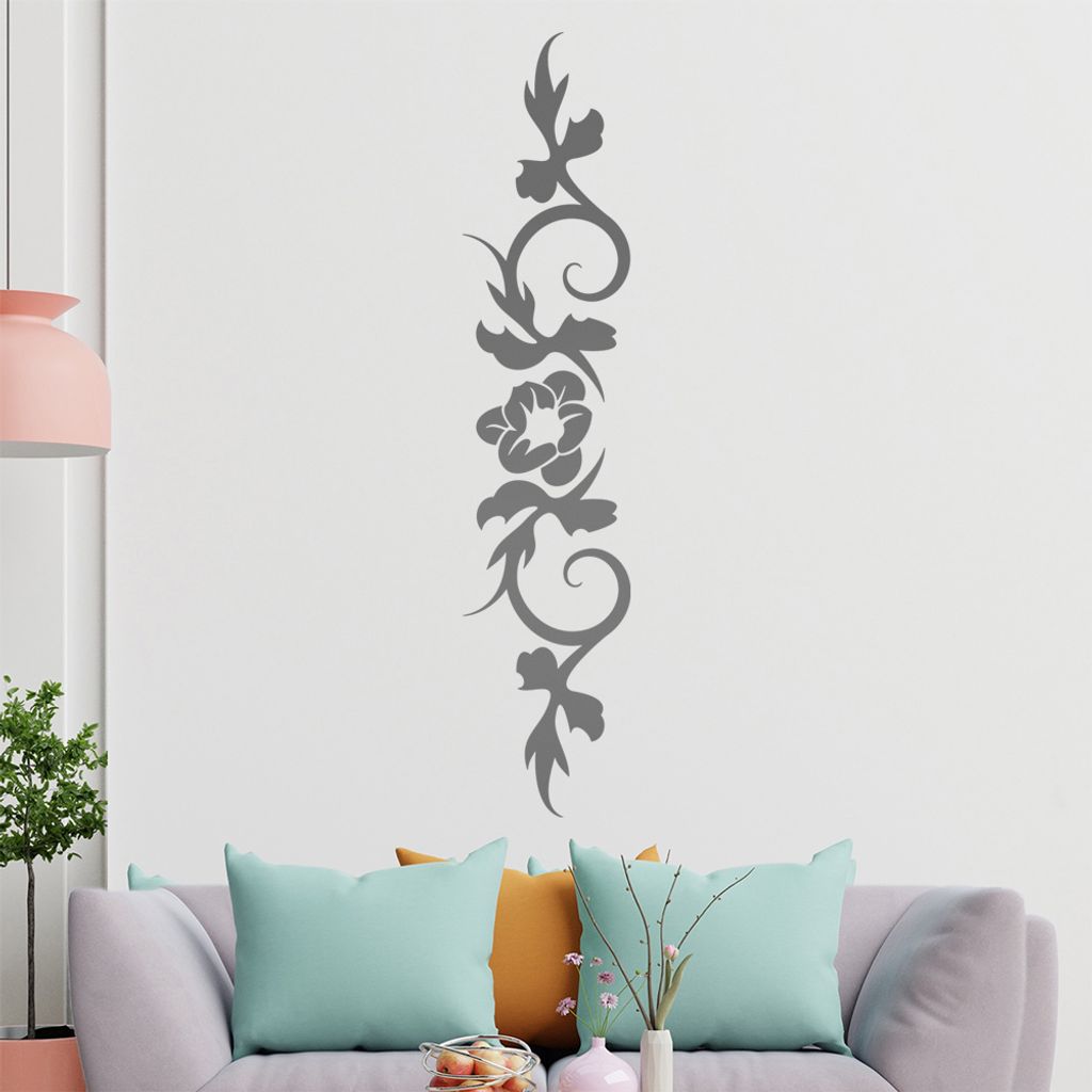 Blume - Linien Wandtattoo in 6 Größen - Wandaufkleber Wall Sticker - Dekoration, Küche, Wohnzimmer, Schlafzimmer, Badezimmer