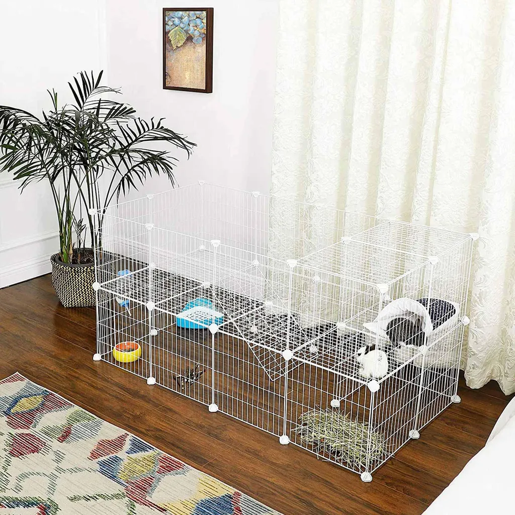 Cage de transport et repos blanche pour lapin nain et cochon d'Inde