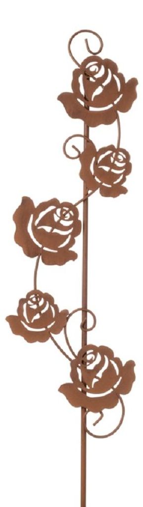 Metall Stecker Rosenranke. Rost Gartenstecker Blumenstecker Rose 115cm