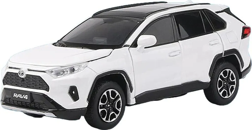 Voiture miniature Toyota RAV4 1:32 en métal, jouet avec sons et LED
