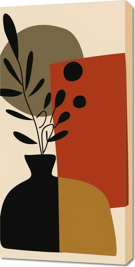 Tableau Moderne 50x100 cm Dynamique de la Composition pour Salon Chic