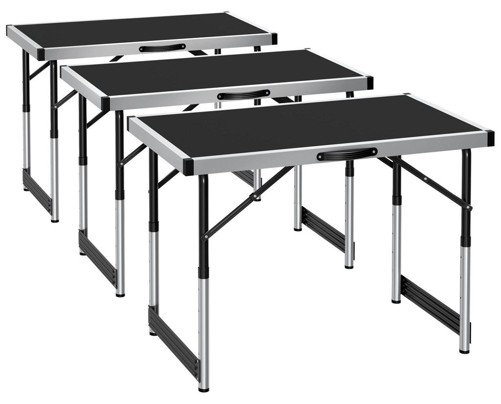 tectake® 3er Set Tapeziertisch klappbar 300 x 60 x 73 - 94 Produktbild 