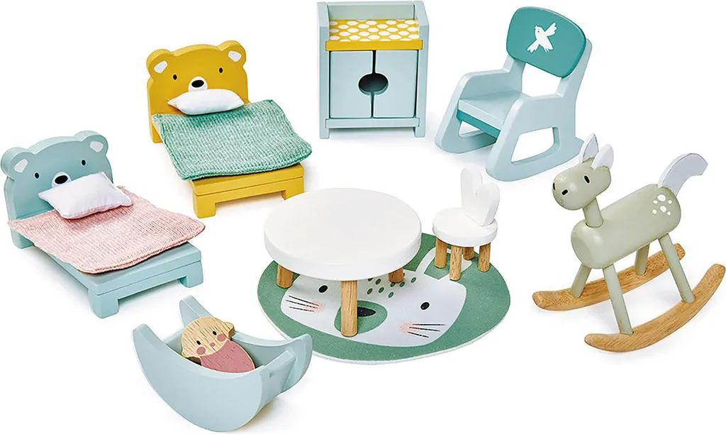 Tender Leaf Mobilier Chambre d'Enfant en Bois pour Maison de Poupées