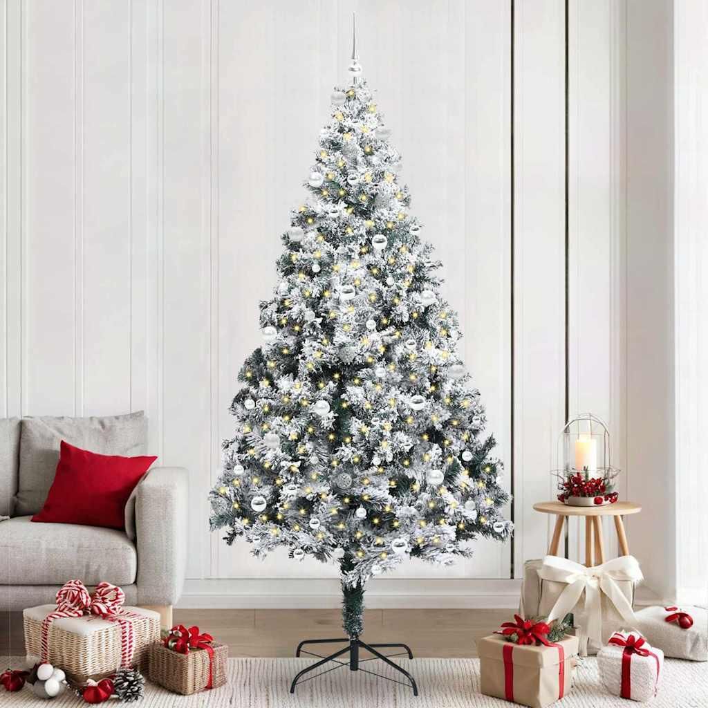 "Schlussverkauf" Künstlicher Weihnachtsbaum(1 pc) - Kunstbaum/Tannenbaum - mit 300 LEDs mit Ständer Weiß 240 cm C7788