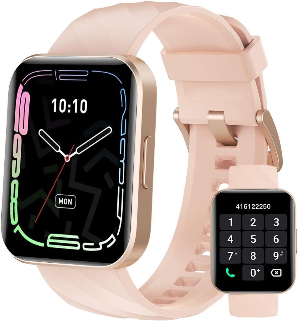 Dakofied Smartwatch 1.85 Zoll Uhr Damen Herren mit Telefonfunktion, Fitness Uhr mit Herzfrequenz & SpO2, 110+ Sportmodi, IP68