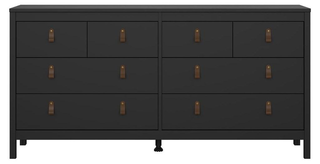 Komoda 8-szufladowa, matowa czerń, szerokość 159,6 cm - Zdjęcie produktu 