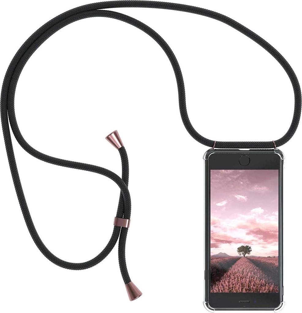 Oppo Realme 8 Pro Hülle Silikon Transparent + Schwarzes Lanyard