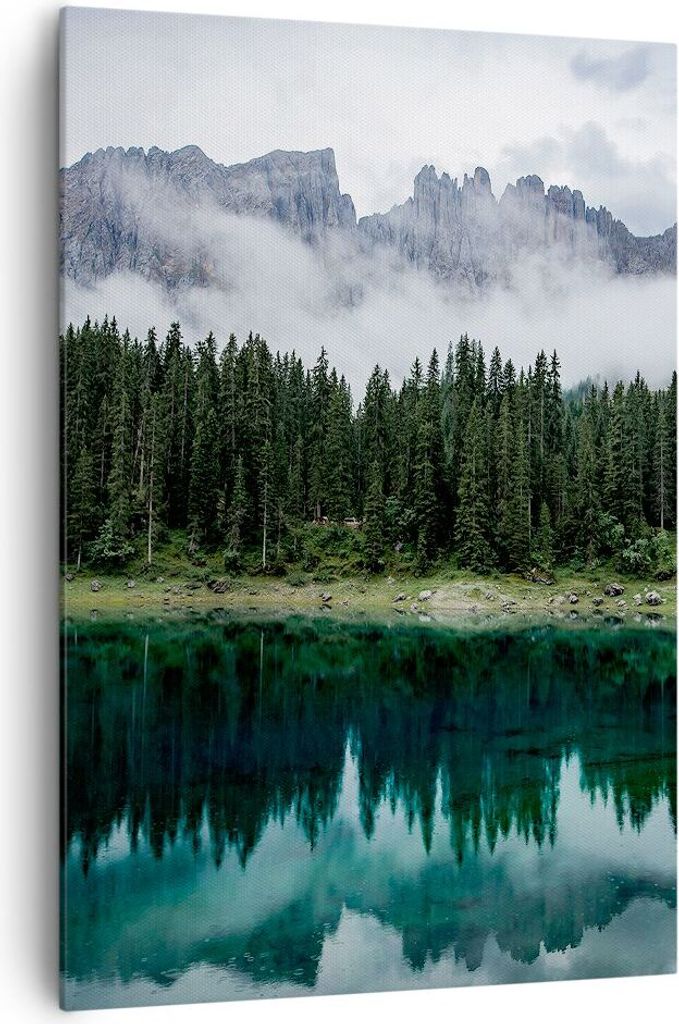 Bild auf Leinwand - Leinwandbild - Einteilig - Landschaft Berge Wolken - 70x100cm - Wand Bild - Wanddeko - Wandbilder - Leinwanddruck - Wanddekorat...