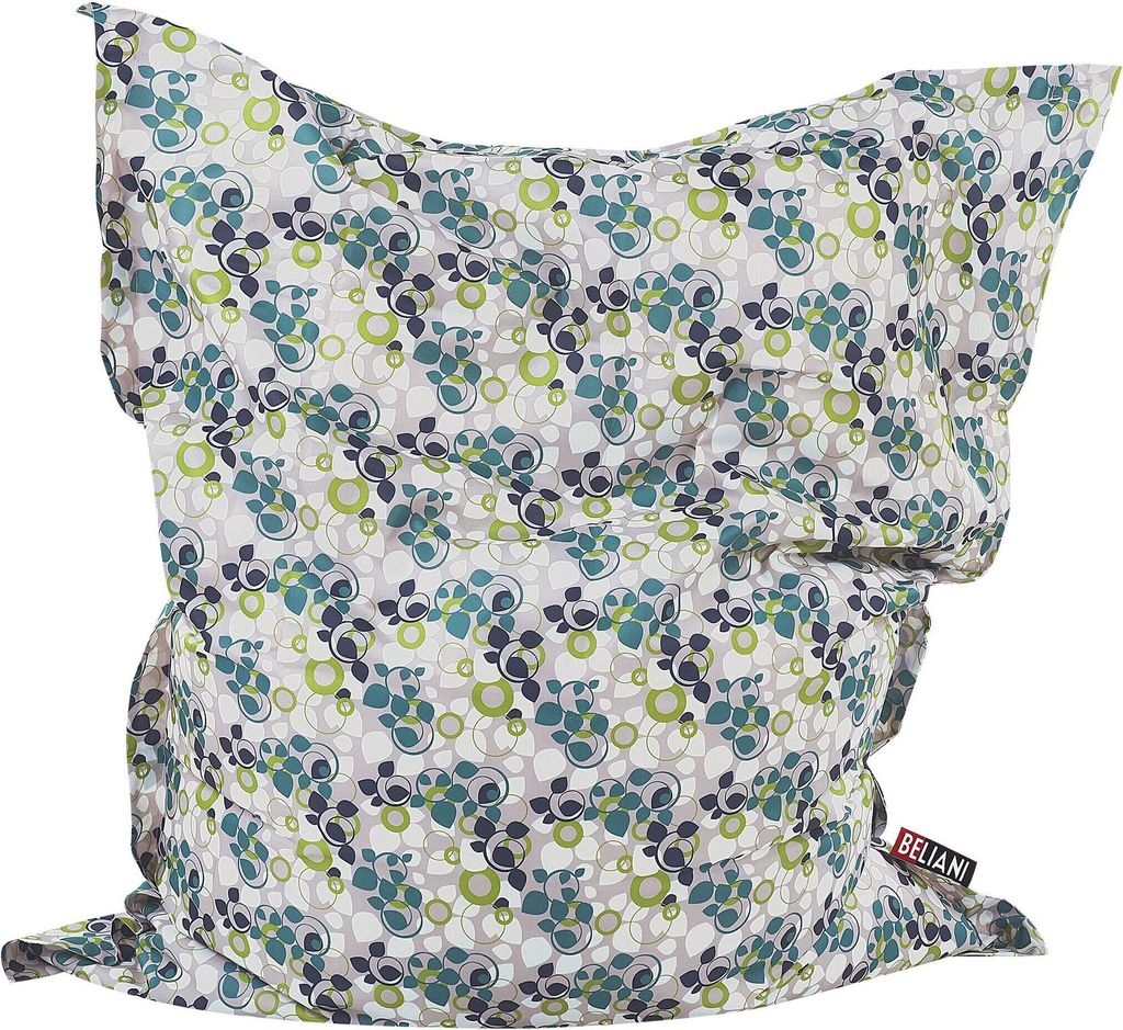 BELIANI Sitzsack Grün 140 x 180 cm Indoor Outdoor Stark wasserabweisender Langfristige Volumenstabilität Pflanzen Design Leicht Gewicht