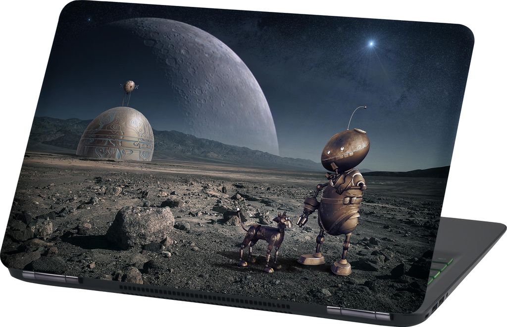 Premium Laptop Universal Folien Cover – Matt, Kratzfest & Rückstandslos entfernbar LP49 Roboter 15 Zoll 26x38cm