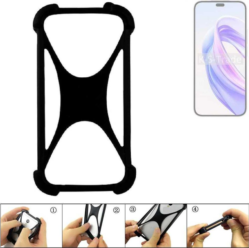 K-S-Trade Handy-Hülle Schutz-Hülle kompatibel mit Honor X50i Silikon Bumper TPU Softcase Smartphone Stoßschutz, schwarz