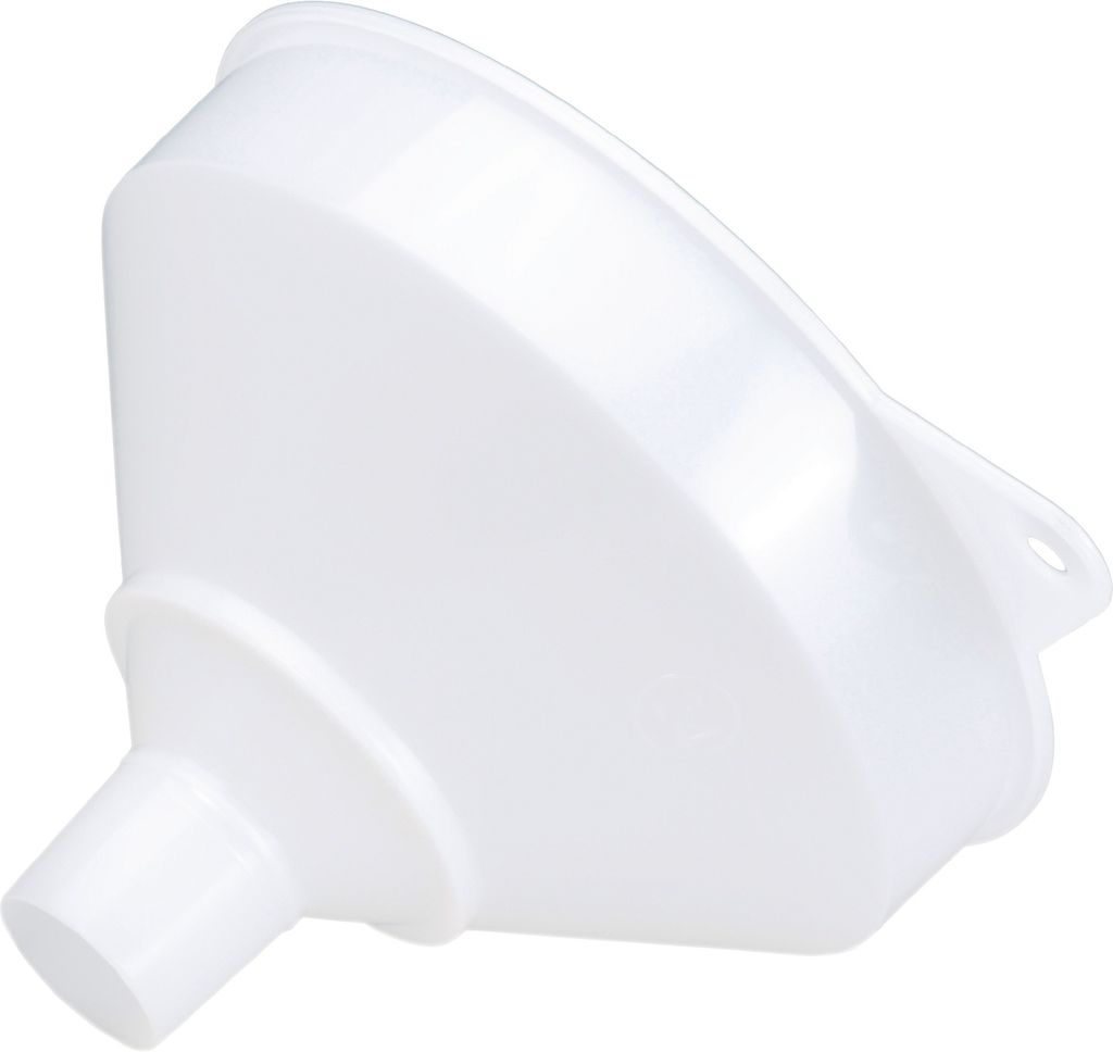 A white funnel is shown against a white background.