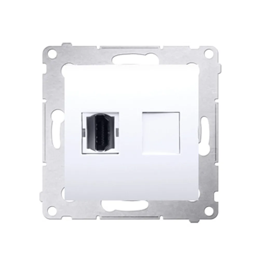 Prise multimédia HDMI encastrable Simon 54 - Module blanc haute qualité